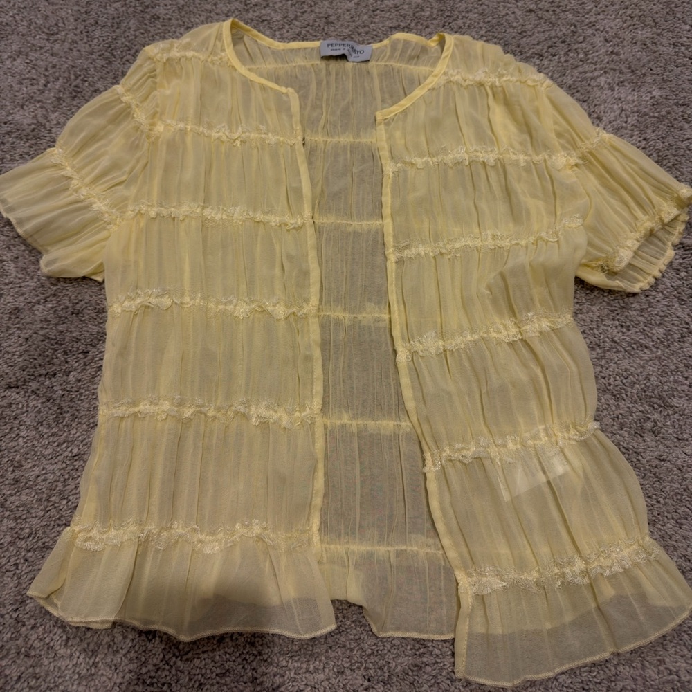 Peppermayo Light Yellow Sheer Blouse